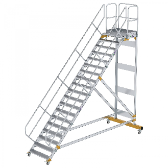Plattformtreppe fahrbar 45° Stufenbreite 1000mm 19 Stufen-Beschreibung lesen