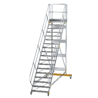 Plattformtreppe fahrbar 45° Stufenbreite 1000mm 19 Stufen-Beschreibung lesen
