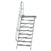 Treppe mit Plattform 60°, Handlauf, 1000mm Stufenbreite, 9 Stufen