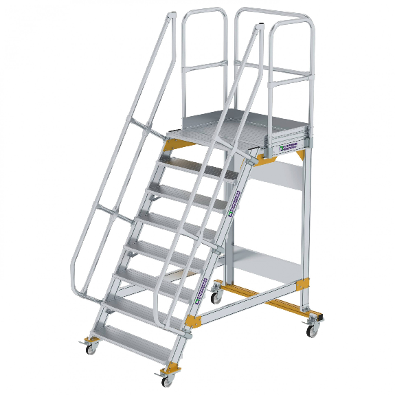 Plattformtreppe fahrbar 60° Stufenbreite 1000mm 8 Stufen Plattformtreppe fahrbar 60° Stufenbreite 1000mm 8 Stufen-Beschreibung lesen