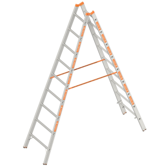 Layher Topic 1039 Sprossenstehleiter 2x9 Sprossen-Beschreibung lesen