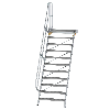 Treppe mit Plattform 60°, Handlauf, 1000mm Stufenbreite, 11 Stufen Treppe mit Plattform 60°, Handlauf, 1000mm Stufenbreite, 11 Stufen