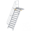 Treppe mit Plattform 60°, Handlauf, 1000mm Stufenbreite, 11 Stufen