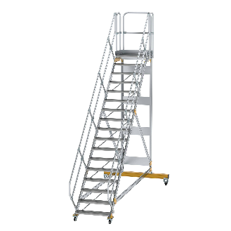 Plattformtreppe fahrbar 45° Stufenbreite 800mm 17 Stufen-Beschreibung lesen