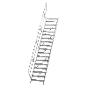 Treppe 45° inkl. Handlauf, 800mm Stufenbreite, 18 Stufen