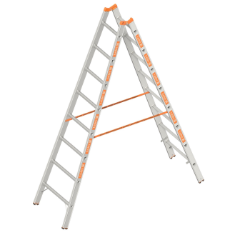 Layher Topic 1039 Sprossenstehleiter 2x8 Sprossen-Beschreibung lesen