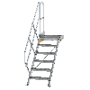 Treppe mit Plattform 45°, Handlauf, 600mm Stufenbreite, 6 Stufen Treppe mit Plattform 45°, Handlauf, 600mm Stufenbreite, 6 Stufen