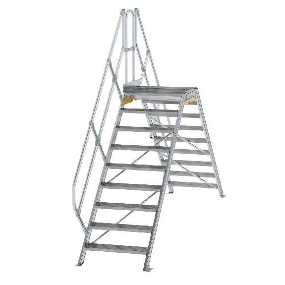 Überstieg 45° inkl. einen Handlauf, Stufenbreite 800mm, 2x9 Stufen Überstieg 45° inkl. einen Handlauf, Stufenbreite 800mm, 2x9 Stufen-Beschreibung lesen