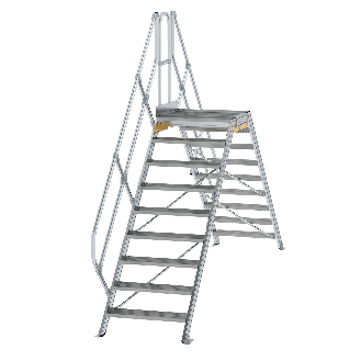 Überstieg 45° inkl. einen Handlauf, Stufenbreite 800mm, 2x9 Stufen-Beschreibung lesen