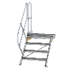 Treppe mit Plattform 45°, Handlauf, 800mm Stufenbreite, 4 Stufen