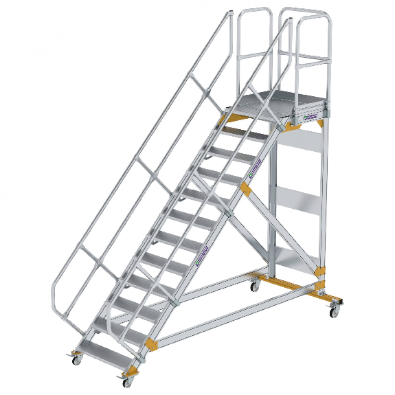 Plattformtreppe fahrbar 45° Stufenbreite 800mm 12 Stufen Plattformtreppe fahrbar 45° Stufenbreite 800mm 12 Stufen-Beschreibung lesen