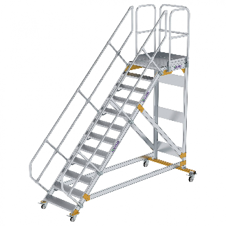 Plattformtreppe fahrbar 45° Stufenbreite 800mm 12 Stufen-Beschreibung lesen