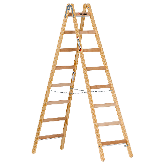 Euroline Holz Sprossenstehleiter 2x8 Sprossen-Beschreibung lesen