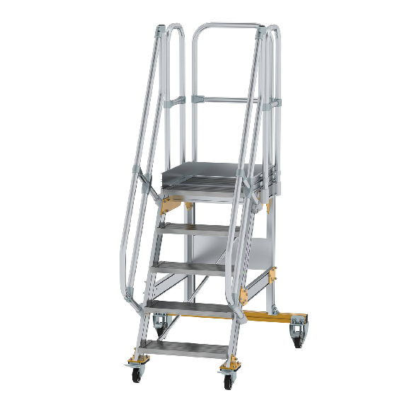 Plattformtreppe fahrbar 60° Stufenbreite 600mm 5 Stufen Plattformtreppe fahrbar 60° Stufenbreite 600mm 5 Stufen-Beschreibung lesen