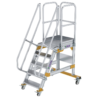Plattformtreppe fahrbar 60° Stufenbreite 600mm 5 Stufen-Beschreibung lesen