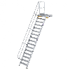 Treppe mit Plattform 60°, Handlauf, 800mm Stufenbreite, 16 Stufen