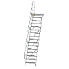 Treppe mit Plattform 60°, Handlauf, 800mm Stufenbreite, 16 Stufen