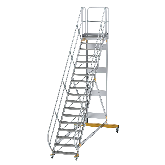 Plattformtreppe fahrbar 45° Stufenbreite 800mm 18 Stufen-Beschreibung lesen
