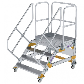 Plattformtreppe fahrbar 45° Stufenbreite 1000mm 4 Stufen-Beschreibung lesen