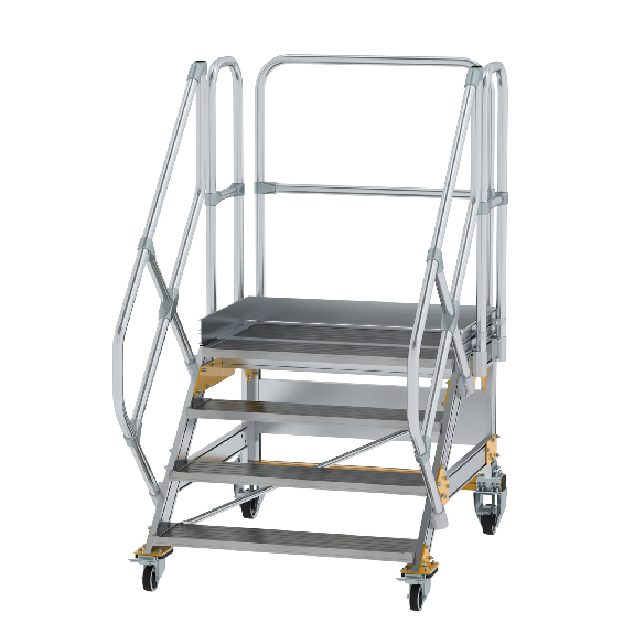 Plattformtreppe fahrbar 45° Stufenbreite 1000mm 4 Stufen Plattformtreppe fahrbar 45° Stufenbreite 1000mm 4 Stufen-Beschreibung lesen