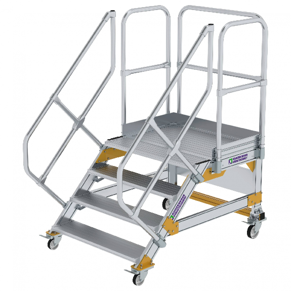 Plattformtreppe fahrbar 45° Stufenbreite 1000mm 4 Stufen Plattformtreppe fahrbar 45° Stufenbreite 1000mm 4 Stufen-Beschreibung lesen