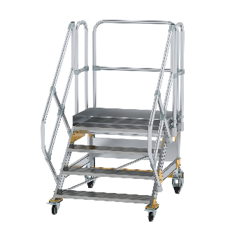Plattformtreppe fahrbar 45° Stufenbreite 1000mm 4 Stufen-Beschreibung lesen