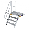 Treppe mit Plattform 60°, Handlauf, 1000mm Stufenbreite, 4 Stufen