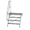 Treppe mit Plattform 60°, Handlauf, 1000mm Stufenbreite, 4 Stufen Treppe mit Plattform 60°, Handlauf, 1000mm Stufenbreite, 4 Stufen