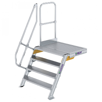 Treppe mit Plattform 60°, Handlauf, 1000mm Stufenbreite, 4 Stufen-Beschreibung lesen