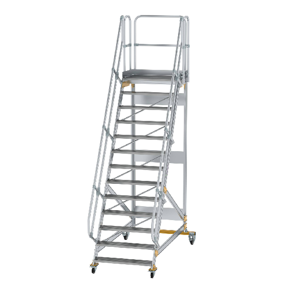 Escalera de plataforma móvil 60° ancho de peldaño 1000 mm 13 peldaños-Leer más