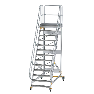 Plattformtreppe fahrbar 60° Stufenbreite 1000mm 13 Stufen-Beschreibung lesen