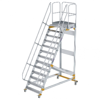 Plattformtreppe fahrbar 60° Stufenbreite 1000mm 13 Stufen-Beschreibung lesen
