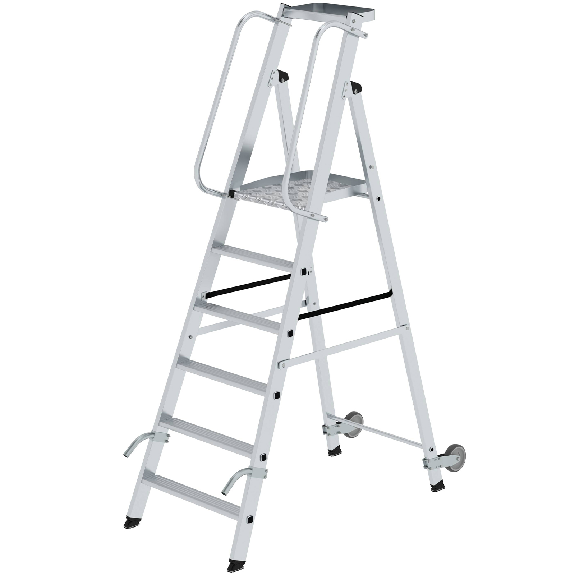 Aluminium-Stehleiter mit Rollen und Griff 6 Stufen Aluminium-Stehleiter mit Rollen und Griff 6 Stufen-Beschreibung lesen