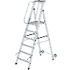 Aluminium-Stehleiter mit Rollen und Griff 6 Stufen Aluminium-Stehleiter mit Rollen und Griff 6 Stufen