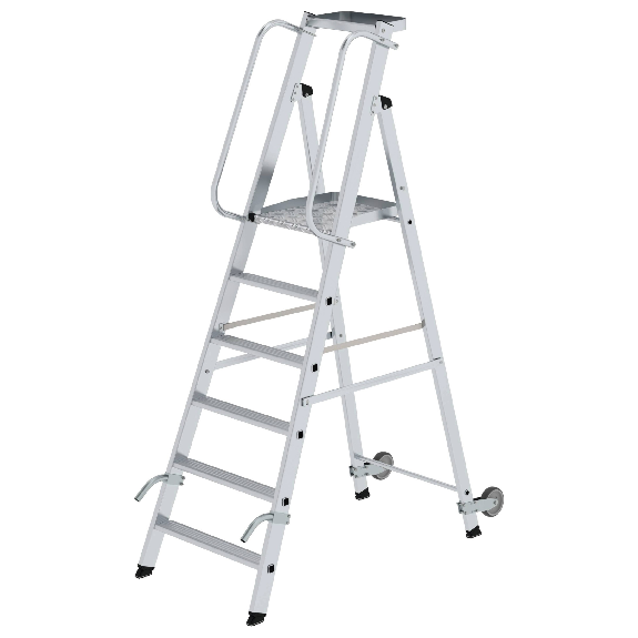 Aluminium-Stehleiter mit Rollen und Griff 6 Stufen Aluminium-Stehleiter mit Rollen und Griff 6 Stufen-Beschreibung lesen