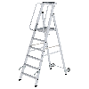 Aluminium-Stehleiter mit Rollen und Griff 6 Stufen
