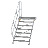 Treppe mit Plattform 45°, Handlauf, 1000mm Stufenbreite, 7 Stufen Treppe mit Plattform 45°, Handlauf, 1000mm Stufenbreite, 7 Stufen