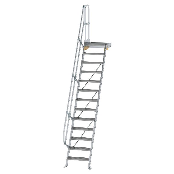 Treppe mit Plattform 60°, Handlauf, 600mm Stufenbreite, 13 Stufen Treppe mit Plattform 60°, Handlauf, 600mm Stufenbreite, 13 Stufen-Beschreibung lesen
