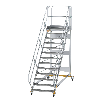 Plattformtreppe fahrbar 45° Stufenbreite 1000mm 13 Stufen Plattformtreppe fahrbar 45° Stufenbreite 1000mm 13 Stufen