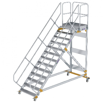 Plattformtreppe fahrbar 45° Stufenbreite 1000mm 13 Stufen-Beschreibung lesen