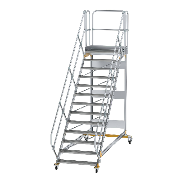 Escalera de plataforma móvil 45° ancho de peldaño 1000 mm 13 peldaños-Leer más