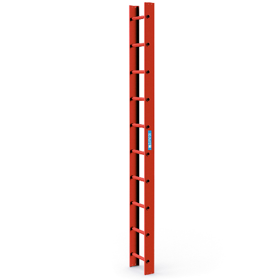 Dachleiter 2,8 m ziegelrot 10 Sprossen-Beschreibung lesen