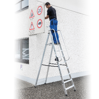 Aluminium-Stehleiter 9 Stufen-Beschreibung lesen