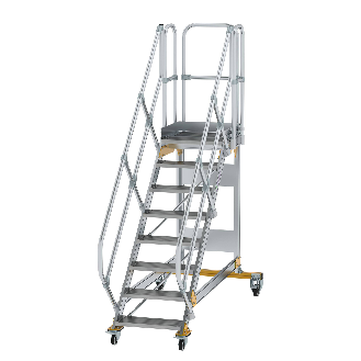 Plattformtreppe fahrbar 45° Stufenbreite 600mm 8 Stufen-Beschreibung lesen