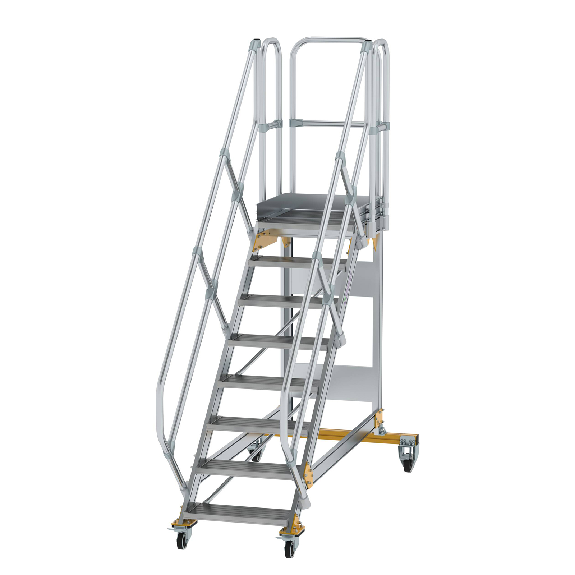 Plattformtreppe fahrbar 45° Stufenbreite 600mm 8 Stufen Plattformtreppe fahrbar 45° Stufenbreite 600mm 8 Stufen-Beschreibung lesen