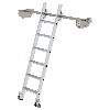 Aluminium-Regalleiter für Doppelregal 6 Stufen