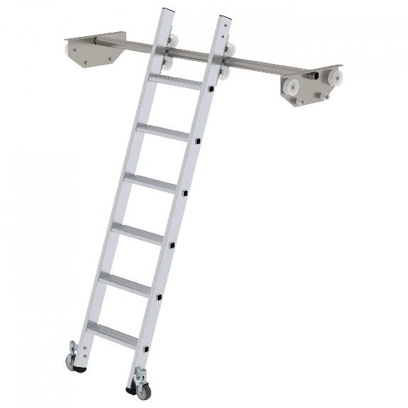 Aluminium-Regalleiter für Doppelregal 6 Stufen Aluminium-Regalleiter für Doppelregal 6 Stufen-Beschreibung lesen