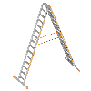 Stufenstehleiter 2x15 Stufen Topic 1043