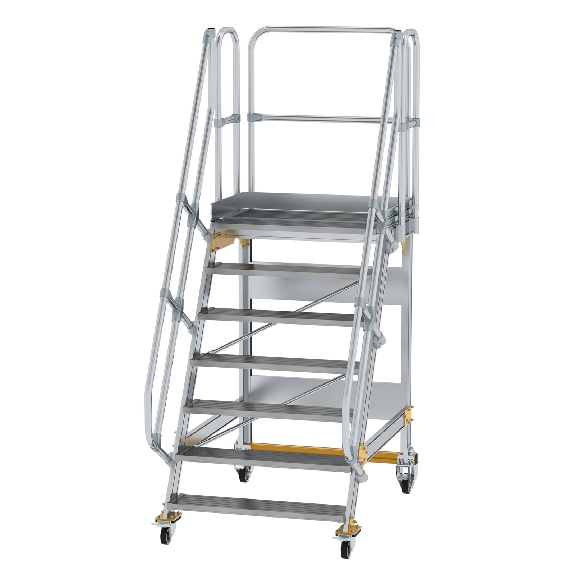 Plattformtreppe fahrbar 60° Stufenbreite 1000mm 7 Stufen Plattformtreppe fahrbar 60° Stufenbreite 1000mm 7 Stufen-Beschreibung lesen