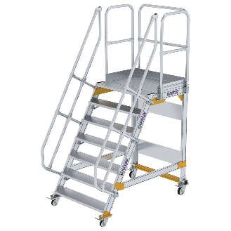 Plattformtreppe fahrbar 60° Stufenbreite 1000mm 7 Stufen-Beschreibung lesen